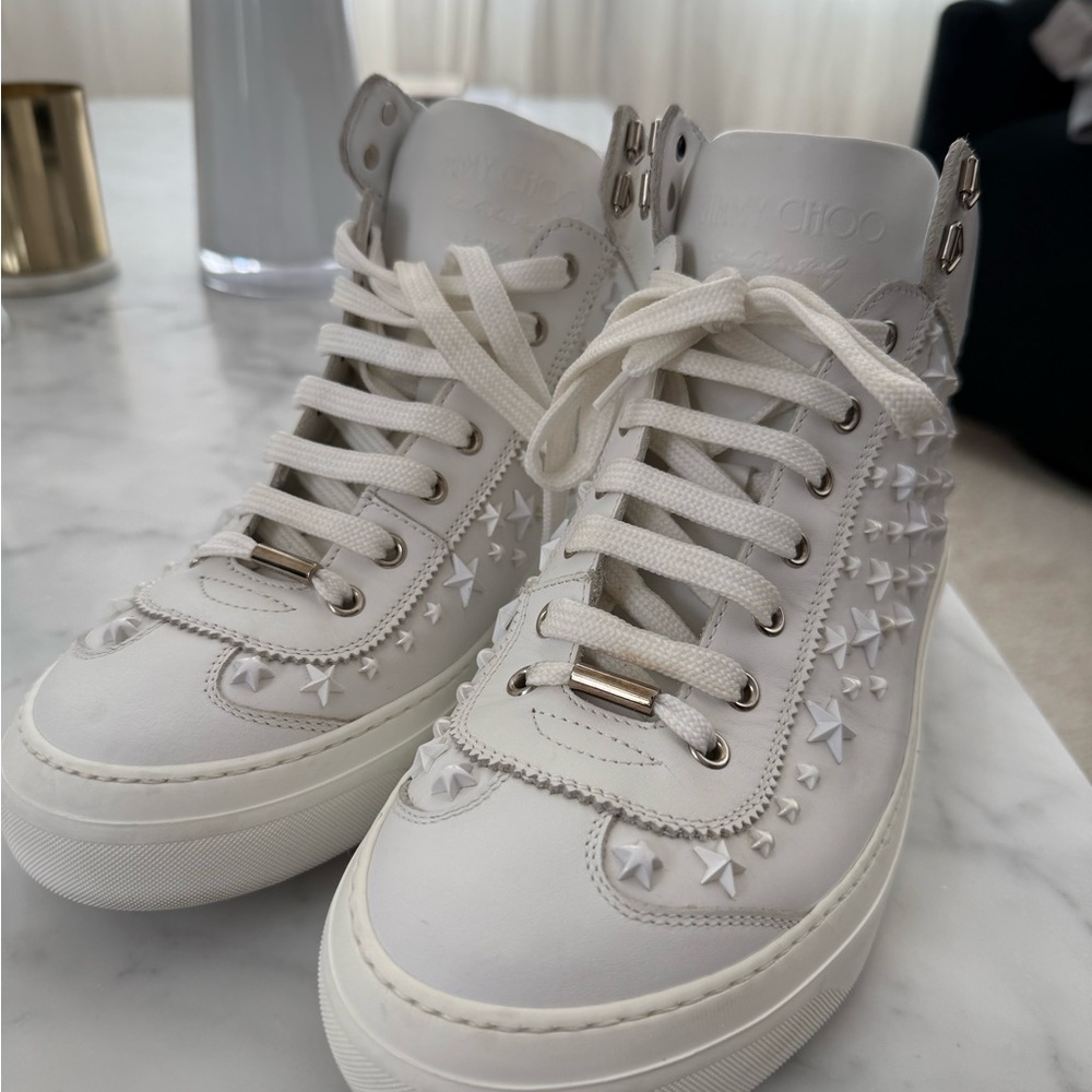 Jimmy Choo UNISEX Star-Studded High-Top Sneakers